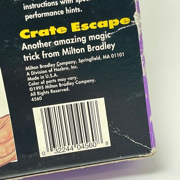 Vintage 1995 Milton Bradley Magic Works Crate Escape Trick  Vintage 1995 Milton Bradley Magic Works Crate Escape Trick Illusion Toy